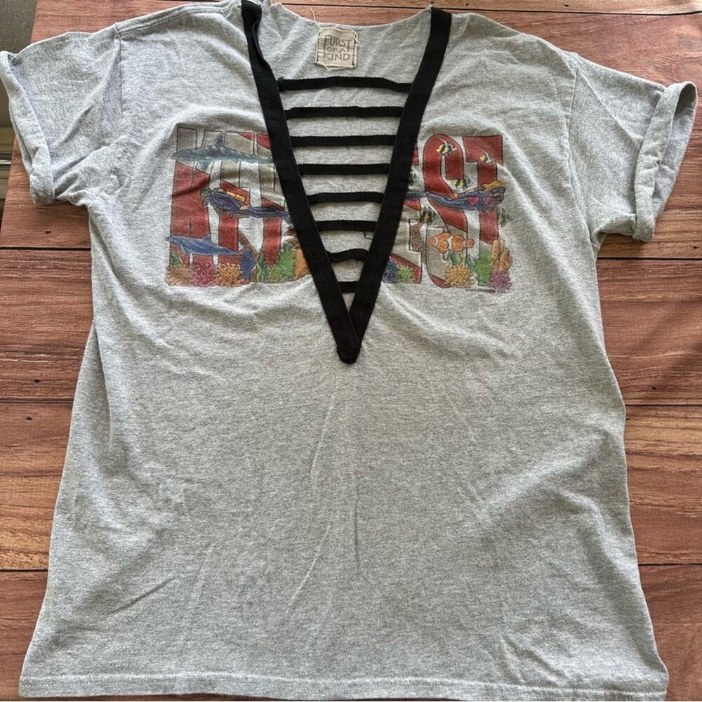 Furst of a kind by LF upcycled vintage tropical key west diver T-shirt